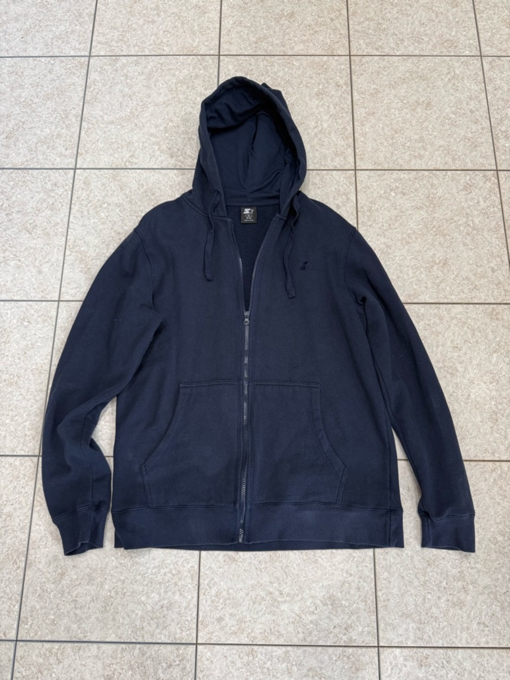 STARTER Men's Navy Zip-Up Hoodie Sweater